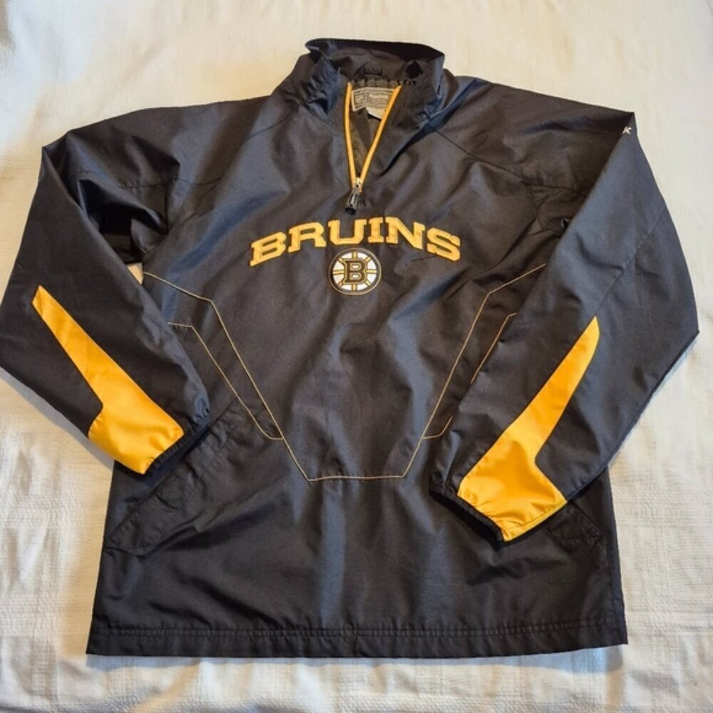 Boston Bruins Reebok men's size Medium light weight spring pullover jacket, VGUC